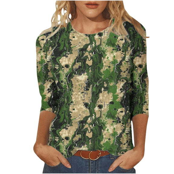 HAPIMO Women' Plus Size Flower Print Tops Elegant Blouses Flowy Round Neck Tees Casual Loose Fashion Clothes Summer Tops for Women Dressy Tunic Multicolor XXXL