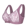 thumbnail image 1 of HAPIMO Women Plus Size Front Closure Bra Wide Straps V Neckline Lace Overlay Full Coverage Support For Comfortable Wear Purple 44, 1 of 6