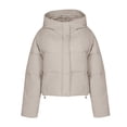thumbnail image 1 of HAPIMO Women'S Hooded Puffer Jacket Winter Zip Up Quilted Coat Packable Lightweight Padded Jackets Pockets Beige XXL, 1 of 4