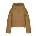 thumbnail image 1 of HAPIMO Women'S Hooded Puffer Jacket Winter Zip Up Quilted Coat Packable Lightweight Padded Jackets Pockets Brown XL, 1 of 4