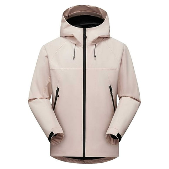 HAPIMO Women'S Ski Jacket Hoodie Warm Winter Coat Outdoor Windbreaker Hiking Snowboarding Jacket Hoodie Pink XXL