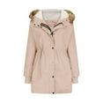 thumbnail image 1 of HAPIMO Women'S Warm Jacket Thickened Winter Coat with Faux Fur Hood Casual Loose Zip Up Hooded Long Jackets Pink S, 1 of 4