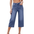 thumbnail image 1 of HAPIMO Women Straight Leg Jeans Mid Rise Button Fly Denim Pants for Casual Outdoor Activities Blue XXL, 1 of 7