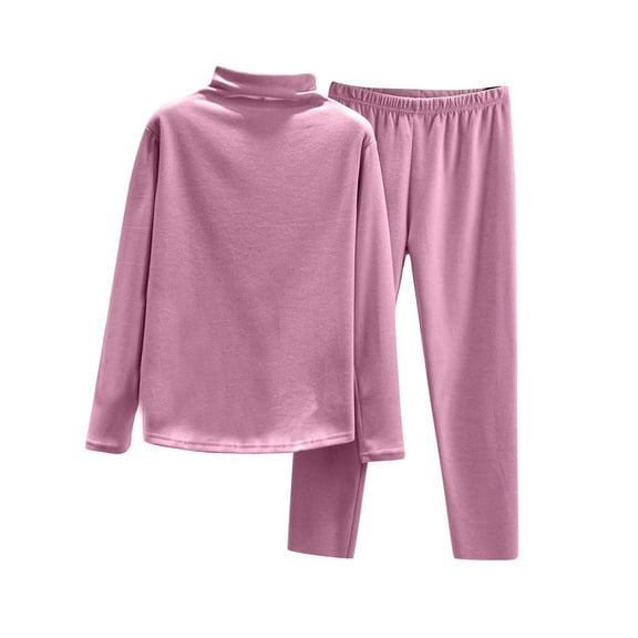 HAPIMO Women's 2 Piece Set Outfits Lounge Sets Soft Comfy Fleece Top Long Sleeve High Neck Homewear 3/4 Long Pant Fall Winter Warm Sweatsuits Purple L