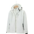 thumbnail image 1 of HAPIMO Women's 3-in-1 Jacket Coat Waterproof Jacket Fall Winter Warm Coat Casual Comfy Long Sleeve Zip Up Hooded Coat Oversize Solid Pocket Windbreaker White XL, 1 of 3