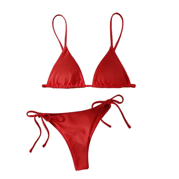HAPIMO Women's Bikini Set For Beach Vacation And Pool Days Ideal For Summer Water Activities Comfortable For All Style Red L