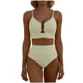 thumbnail image 1 of HAPIMO Women's Bikini Set V Neck Durable Fabric For Long Term Use Stylish Design For Leisure Time Style Beige L, 1 of 8