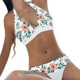 thumbnail image 1 of HAPIMO Women's Bikini Swimsuit Hawaiian Tropical Print Beachwear Summer Seaside Clothes for Girls Strappy Backless Bathing Suit Halter Neck Swimwear Sets White S, 1 of 9