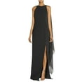 thumbnail image 1 of HAPIMO Women's Bodycon Maxi Evening Dress Solid Chiffon V Neck Elegant Formal Cocktail Wedding Trendy Long Sleeve Spring Black, 1 of 8