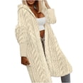 thumbnail image 1 of HAPIMO Women's Casual Sweaters Woolen Coat Loose Hoodie Jackets Fashion Winter Outfits Long Sleeve Outwear Soft Fleece Coat Open Front Cardigans Fall Yellow S, 1 of 3