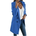 thumbnail image 1 of HAPIMO Women's Casual Sweatshirts Cardigans Midi Peacoat Trench Coats Overcoats Long Sleeve Outwear Pockets Fashion Turn Down Collar Button Up Fall Clearance Winter Blue M, 1 of 5