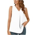 thumbnail image 1 of HAPIMO Women's Casual Tank Tops Summer Dressy Chiffon Blouses V Neck Sleeveless Tunic Tops Office Cute Work Shirts Loose White S, 1 of 4