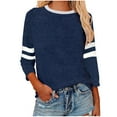 thumbnail image 1 of HAPIMO Women's Color Block Tops Workout 3/4 Sleeve Tees Outfits Fashion Round Neck Pullovers Casual Baseball Sports Loose Raglan Shirts Vacation Blue XXXXL, 1 of 5