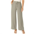 thumbnail image 1 of HAPIMO Women's Cotton Linen Jogger Cuff Pants Summer Trousers for Girls Solid Leisure Workout Sports Loose Elastic Waist Drawstring Comfy Gray XXL, 1 of 9