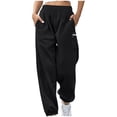 thumbnail image 1 of HAPIMO Women's Elastic Waist Sweatpants Fall Winter Warm Pants Oversize Plus Size Joggers Pants Casual Comfy Solid Sweatpants with Pockets Black XXL, 1 of 6