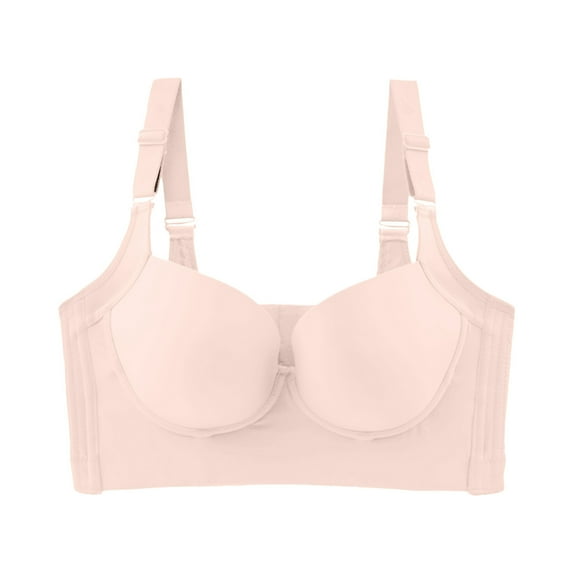 HAPIMO Women's Everyday Bra Lifting Bra Comfy Underwear Push Up Wireless Brassiere Solid Color Trendy Lady Lingerie Beige XXL