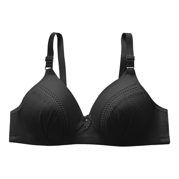 HAPIMO Women's Everyday Bra Lifting Bra Comfy Underwear Push Up Wireless Brassiere Solid Color Trendy Lady Lingerie Black M
