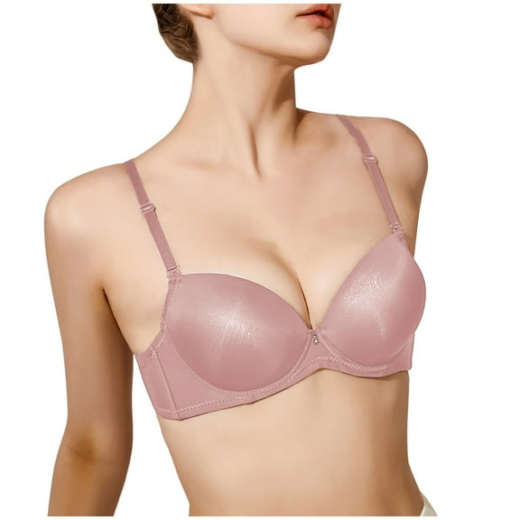HAPIMO Women's Everyday Bra Lifting Bra Comfy Underwear Push Up Wireless Seamless Soft Smoothing Brassiere Solid Color Trendy Lady Lingerie Pink 32