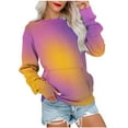 thumbnail image 1 of HAPIMO Women's Fashion Gradient Blouses Loose Basic Tops Pockets Workout Long Sleeve Tees Regular Fitted Casual Crew Neck Sweatshirts Fall Yellow L, 1 of 6