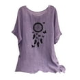 thumbnail image 1 of HAPIMO Women's Fashion Shirts Long Sleeve Blouse Cozy Casual Sweatshirt T-Shirt Clothes for Women Notch V-Neck Pullover Solid Color Loose Tops Purple M, 1 of 5