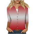 thumbnail image 1 of HAPIMO Women's Fashion Shirts V-Neck Pullover Long Sleeve Blouse Classic Solid Color Button Chiffon Tops Cozy Casual Sweatshirt T-Shirt Clothes for Women, 1 of 5