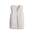 thumbnail image 1 of HAPIMO Women's Faux Fur Jackets Fashion Casual Wedding Party Vest Open Front Cardigans Fall Winter Outfits Sleeveless Outwear Solid Color Soft Fleece Coat White XXL, 1 of 5