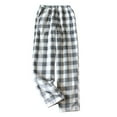 thumbnail image 1 of HAPIMO Women's Flannel Pajama Pant Plaid Pajama with Pockets Wide Leg Lightweight Casual Elastic Waist Home Yoga Pant Gray L, 1 of 5
