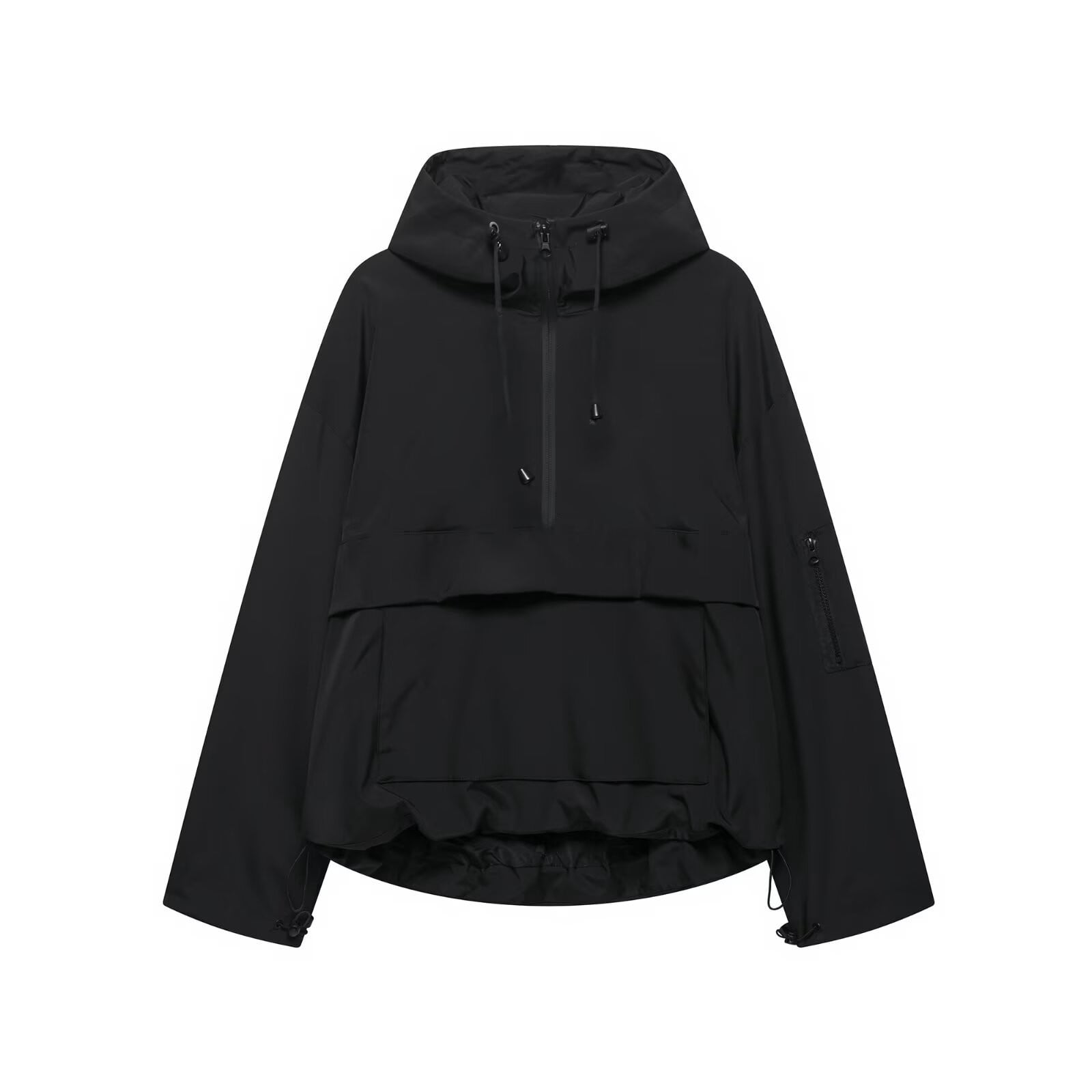 Half-Zip Short Sleeve Hooded Top main image 1