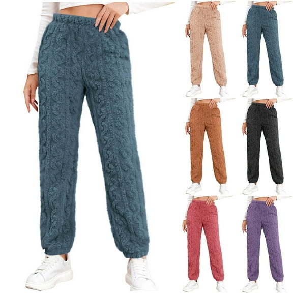 HAPIMO Women's High Waist Jog Pants Running Loose Joggers Pants for Girls Warm Sweatpants Teens Sports Activewear Casual Trousers Spring Workout Fall Blue Free Size