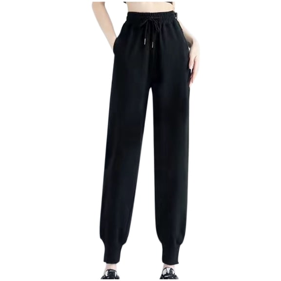 HAPIMO Women's High Waist Jog Pants Running Winter Thicken Joggers Pants for Girls Warm Sweatpants Drawstring Teens Workout Sports Activewear Casual Trousers Pockets Black XXXXL