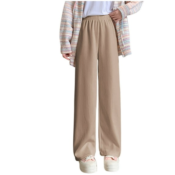 HAPIMO Women's High Waist Straight Leg Pants Winter Thicken Pants for Girls Solid Color Sweatpants Teens Fall Casual Trousers Spring Sports Activewear Workout Yellow L