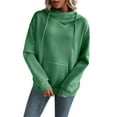 thumbnail image 1 of HAPIMO Women's Hooded Sweatshirts Loose Long Sleeve Tops Casual Pullover Hoodies Solid Kangaroo Pocket Sweatshirts Fall Fashion Clothing Outfits Green S, 1 of 9