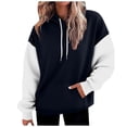 thumbnail image 1 of HAPIMO Women's Hoodies Relaxed Fit Long Sleeve Pullover Tops Fall Trendy Casual Hoodie Color Block Kangaroo Pocket Hooded Sweatshirts Navy M, 1 of 7