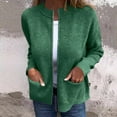 thumbnail image 1 of HAPIMO Women's Knitted Jacket Casual Comfy Stand Collar Sweater Solid Zip Up Jacket Coat Lightweight Fall Winter Ribbed Knit Sweater Green M, 1 of 7