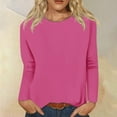 thumbnail image 1 of HAPIMO Women's Long Sleeve Shirts Gifts for Women Solid Color Loose Tops Relaxed Pullover Blouse Casual Tee Shirt Turtleneck Sweatshirt Fashion Clothing Pink XL, 1 of 5