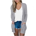 thumbnail image 1 of HAPIMO Women's Loose Coat Cardigan with Pocket Autumn Spring Girls Clothing Fashion Solid Pullover Long Sleeve Shirts Open Front Casual Relaxed Gray S, 1 of 5