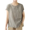 thumbnail image 1 of HAPIMO Women's Loose Cotton Lined Pullover Clearance Trendy Short Sleeve Round Neck Shirts Casual Relaxed Workout Tops for Teen Girls Solid Color Ruched Summer Tees Yellow L, 1 of 7