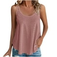 thumbnail image 1 of HAPIMO Women's Loose Flowy Tank Tops Tunic Clearance Spaghetti Strap Casual Workout Elegant Tops for Girls Eyelet Summer Beach Tees Sleeveless Fitness Scoop Neck Shirts Pink, 1 of 6