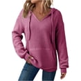 thumbnail image 1 of HAPIMO Women's Loose Hooded Sweatshirts Long Sleeve Pullover Tops Lightweight Solid Kangaroo Pocket Workout Hoodies Fall Winter Clothes Hot Pink XL, 1 of 9