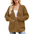 thumbnail image 1 of HAPIMO Women's Loose Knitted Cardigan Sweater Pocket Trendy Open Front Solid Color Tops Clothing Teen Girls Casual Relaxed Long Sleeve Brown XL, 1 of 6