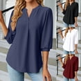 thumbnail image 1 of HAPIMO Women's Loose Pullover Tunic Summer Tees Solid Color Ruched Short Sleeve V Neck Shirts Elegant Casual Workout Tops for Teen Girls Trendy Black L, 1 of 4