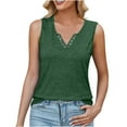 thumbnail image 1 of HAPIMO Women's Loose Tank Tops Tunic Trendy Summer Beach Tees Sleeveless Workout Shirts V Neck Button Elegant Casual Tops Solid Color Cotton for Girls Green, 1 of 6