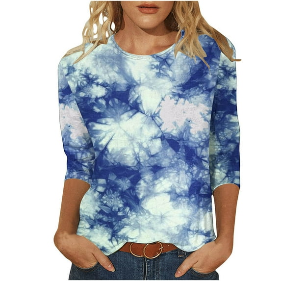 HAPIMO Women's Loose Tops Sweatshirt Long Sleeve Shirts Gradient Tie Dye Tees Clothing Trendy Autumn Winter Sale Round Neck Pullover Casual Comfy