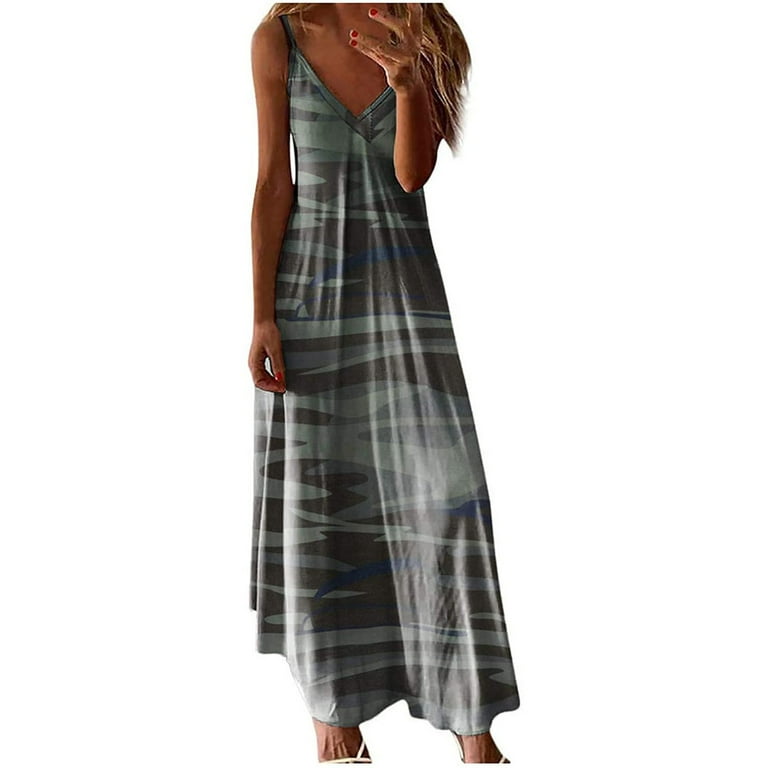 HAPIMO Women s Maxi Cami Dress Discount Leopard Print Boho Summer