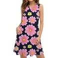 thumbnail image 1 of HAPIMO Women's Maxi Cotton Dress with Pocket Summer Sale Solid Boho Beach Short Sleeve V Neck Sundress for Girls Button Leisure Comfy Holiday Vintage Black M, 1 of 5
