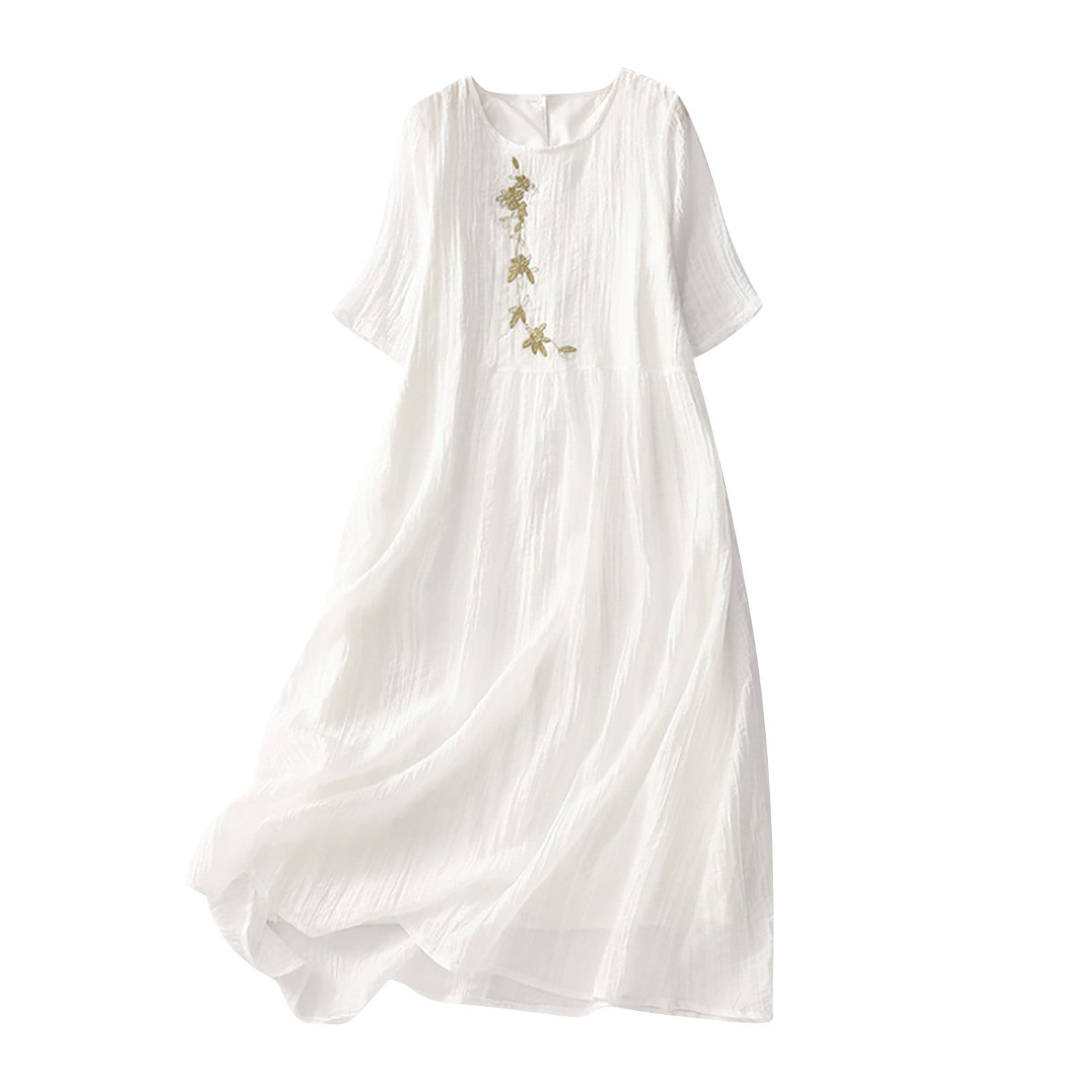 white cotton empire waist dress Maddy Cotton Midi Dress – SIMKHAI main image 0