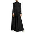 thumbnail image 1 of HAPIMO Women's Maxi Plus Size Basic Dress Sale Solid Winter High Neck Elegant Casual Comfy Trendy Holiday Long Sleeve Autumn Dresses Black M, 1 of 6
