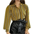 thumbnail image 1 of HAPIMO Women's Ombre Blouses Button Down Color Patchwork Lapel Collar Striped Splicing Tee Long Shirts for Women Teen Grils Fashion Clothes Yellow S, 1 of 8