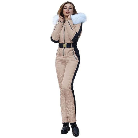 HAPIMO Women's One Pc Ski Suits Jumpsuits Winter Outdoor Snowsuits for Outdoor Snow Ski Sports Outwear Khaki XL