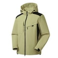 thumbnail image 1 of HAPIMO Women's Outwear Windproof Hooded Rain Jacket Coat with Pocket Solid Tops Clothing Trendy Teen Girls Long Sleeve Shirts Workout Casual Relaxed Zipper-Up Neck Khaki S, 1 of 2